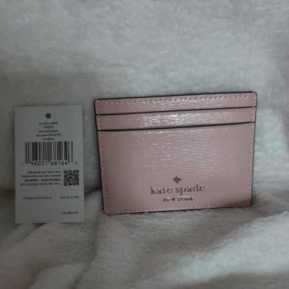 kate spade Accessories - Kate Spade Textured Patent TuTu Pink Card Holder